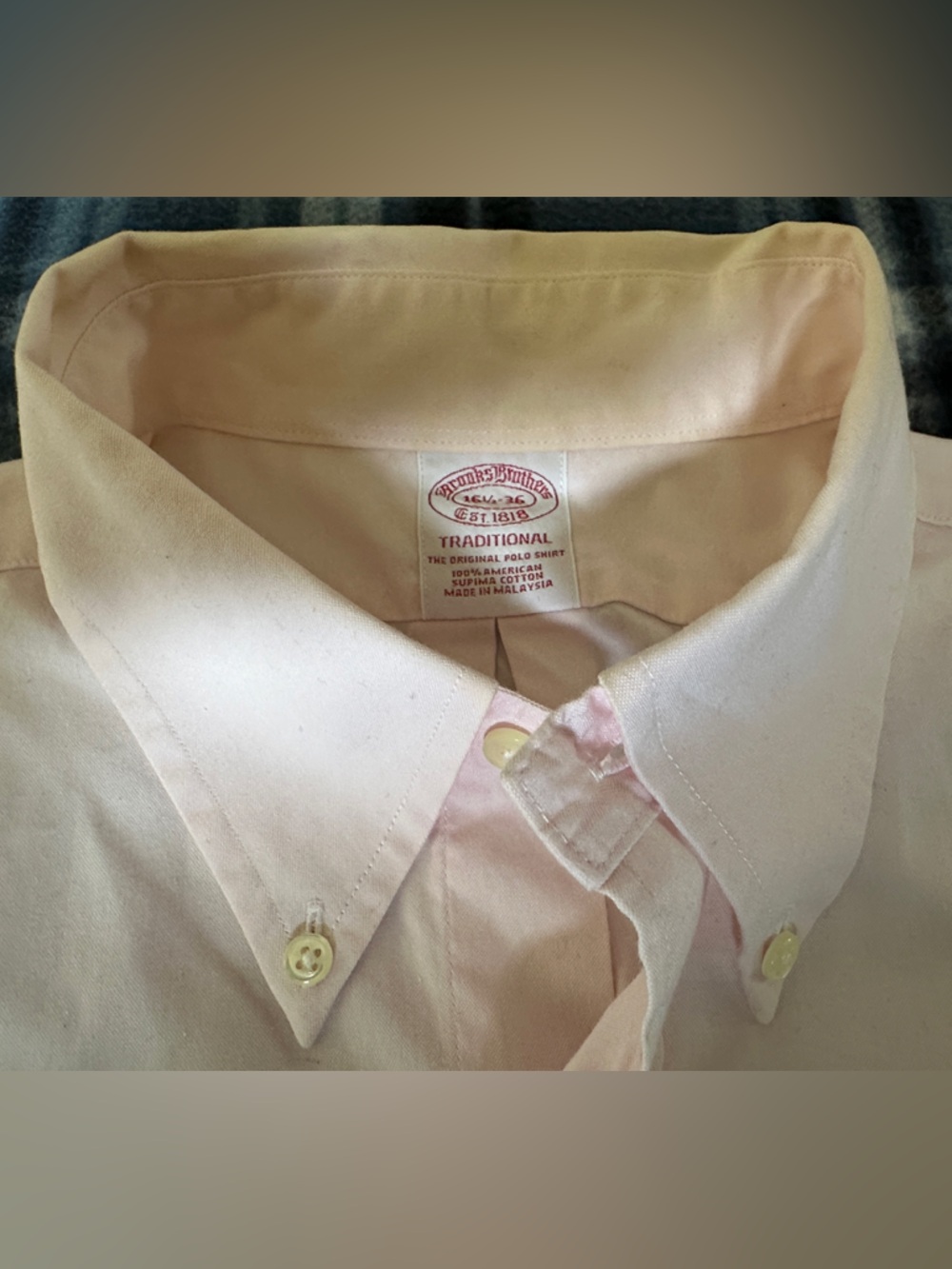 Brooks Brothers Traditional Pink Button Collar Men’s Oxford Shirt Size 16.5-36